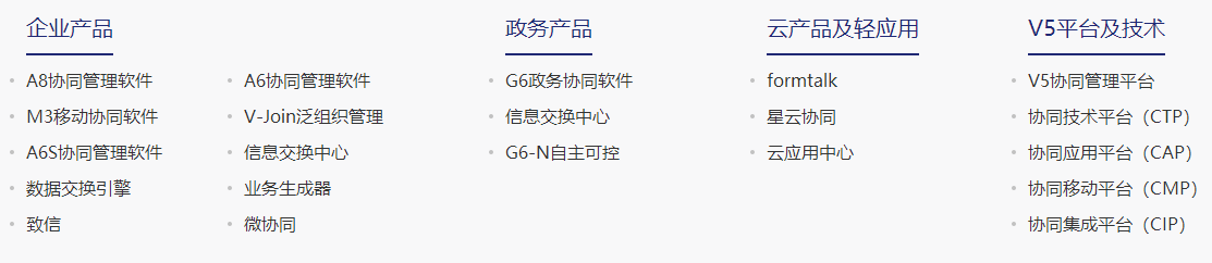 致遠軟件的產(chǎn)品
